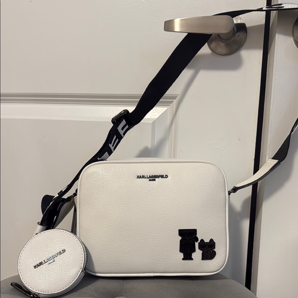 Karl Lagerfeld White Bag with Black Details